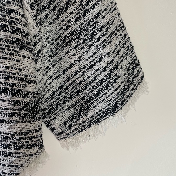 IRO LICIA Frayed Tweed Knit Top, 3/4 Sleeve, Fringe Detail,  Large - Picture 5 of 11